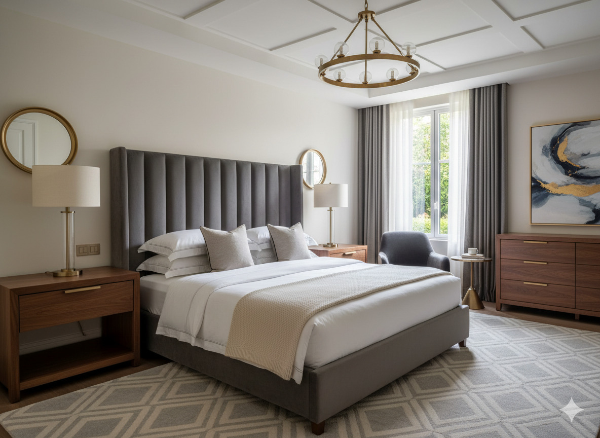 Elegant bedroom styling